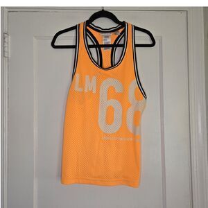 Reebok Mesh Racerback Tank Top Womens S Orange Scoop Neck Athletic